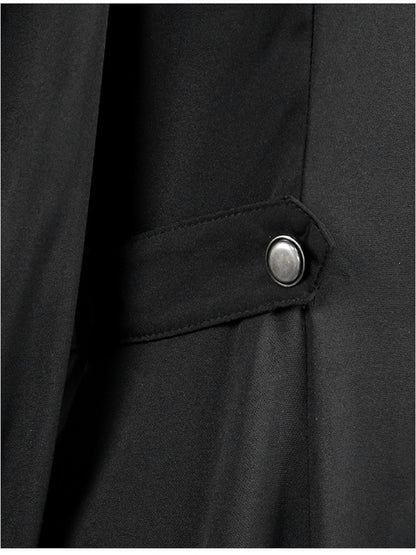 Solid Double Breasted Pea Coat, Belted Buckle, Mid-Length Outerwear, Women's Clothing