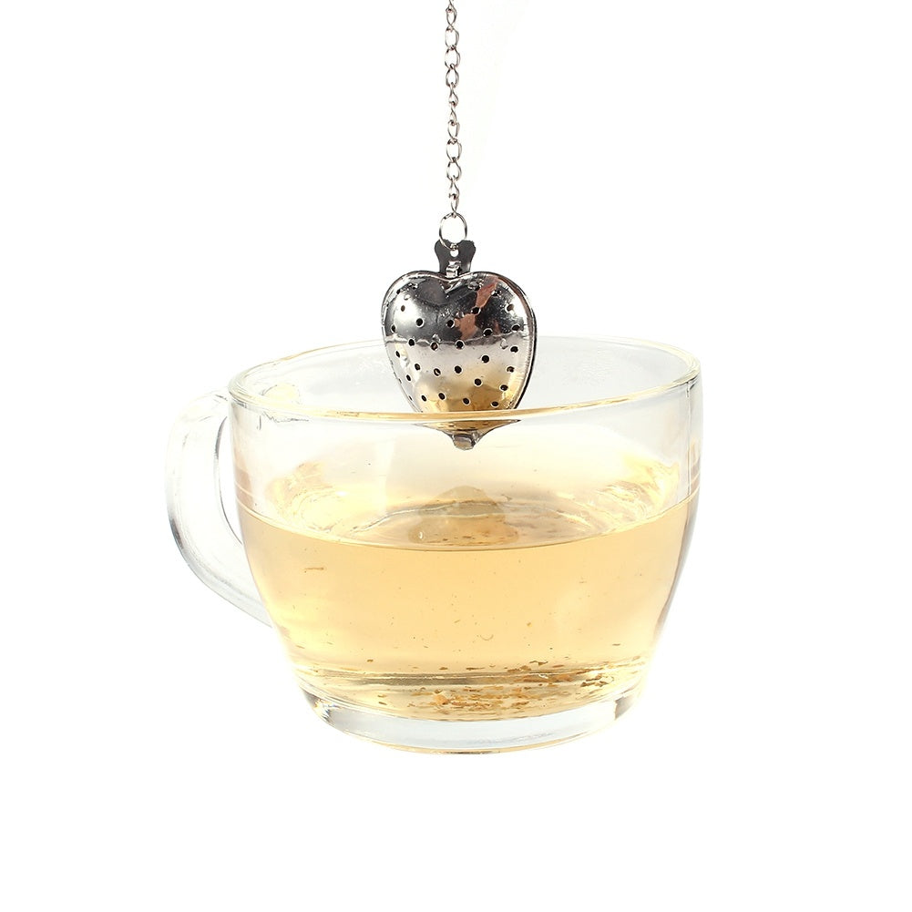 Stainless Steel Loose Tea Infuser Leaf Strainer Filter Diffuser Herbal Spice Heart Chain