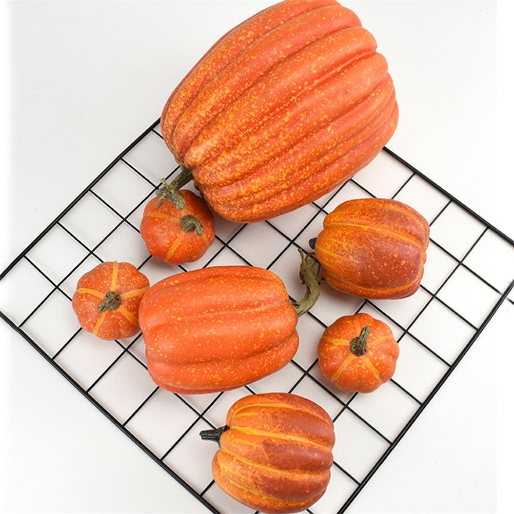 7 Piece Decorative Classic Pumpkins Set- Fall Decor
